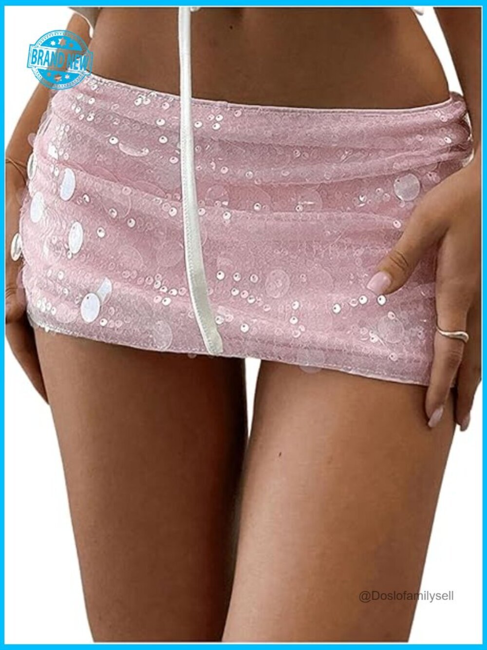 Sequin Low Waist Mini Skorts Music Festival Night Out Skirt Shorts Sparkly Y2K